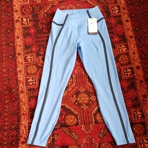 Nike Light Blue Leggings with Black Trim